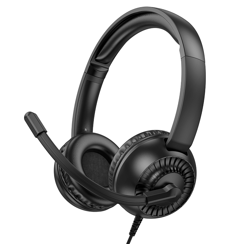 Audífonos Headset Oficina Teletrabajo Callcenter Hoco W112 Negro - Imagen 2