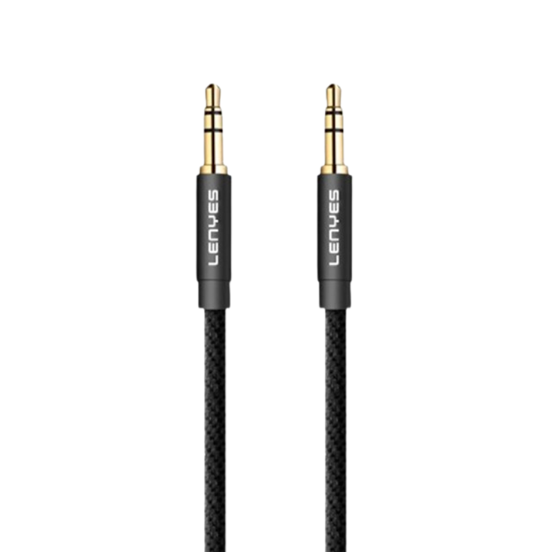 Cable Auxiliar 3.5mm a 3.5mm Lenyes Ax94 1 Metro Negro - Imagen 2