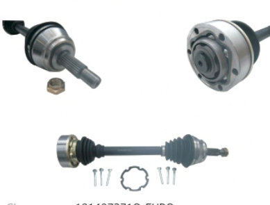 Alternative view of 191407271Q-EUROFLECHA HOMOCINETICACARIBE / ATLANTIC A1 (MK1) (77-87) 1.6, 1.7 LITROS, GOLF / JETTA A2 (MK2) (87-92), A3 (MK3) (93-99), COMBI / CARAVELLE / PANEL T2A (88-02) 1.8 LITROS ENFRIADA POR AGUA, DERBY S13 (97-09) / DERBY VAN (06-09), SEAT CORDOBA / IBIZA (93-02), POINTER G3 / G4, CITY, STATION WAGON (94-06), PICK-UP (94-10) 1.6, 1.8 LITROS, GTI (00-05) 2.0 LITROS, CORSAR T3 (84-88) SEAT IBIZA / CORDOBA (00-06) (CORTA) (ESPIGA 90 mm / JUNTA 100 mm) IZQUIERDA (LADO CONDUCTOR) DIENTES EXTERIOR: 22191407271Q-EURO / VELCON 325926