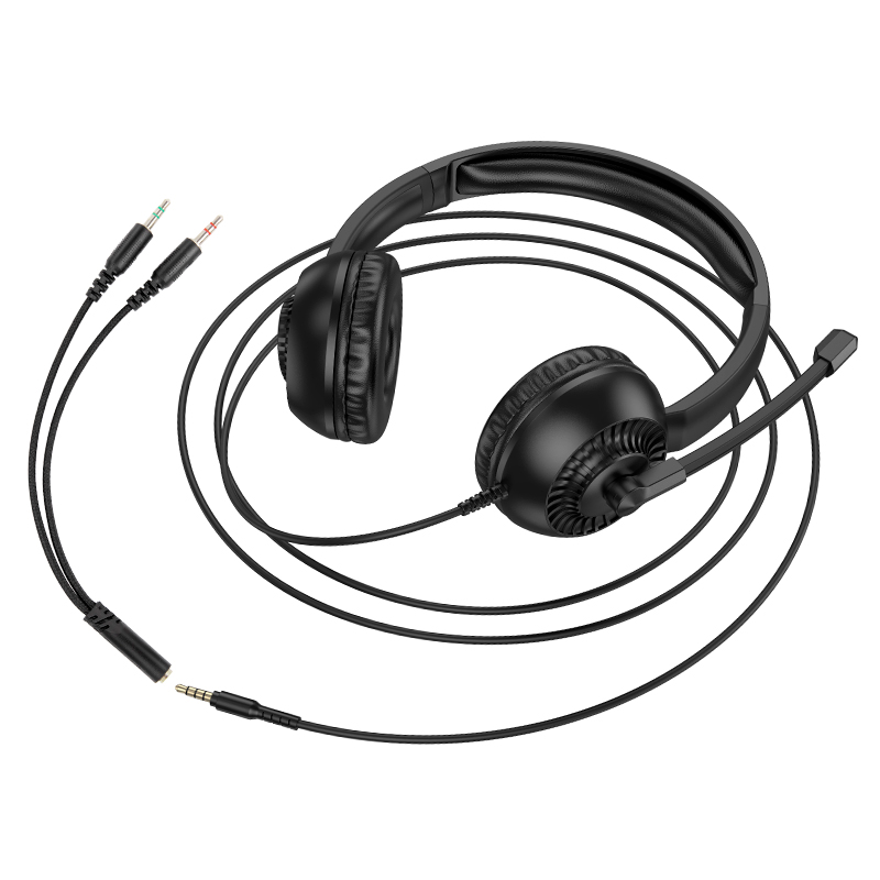 Audífonos Headset Oficina Teletrabajo Callcenter Hoco W112 Negro - Imagen 3