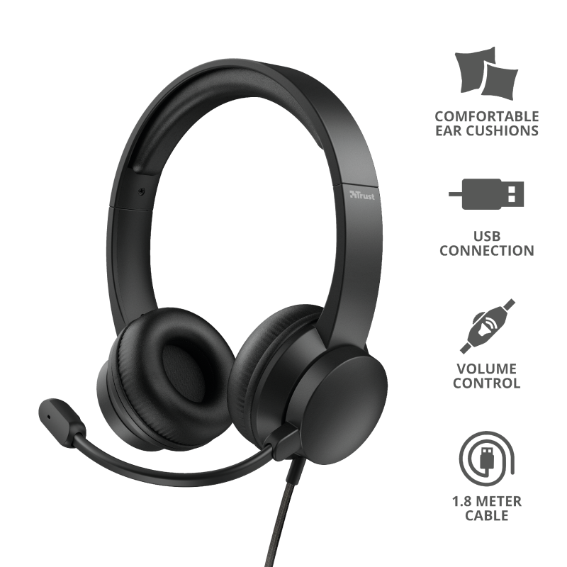 Audifono Con Microfono Trust Rydo Pc Negro - Imagen 3