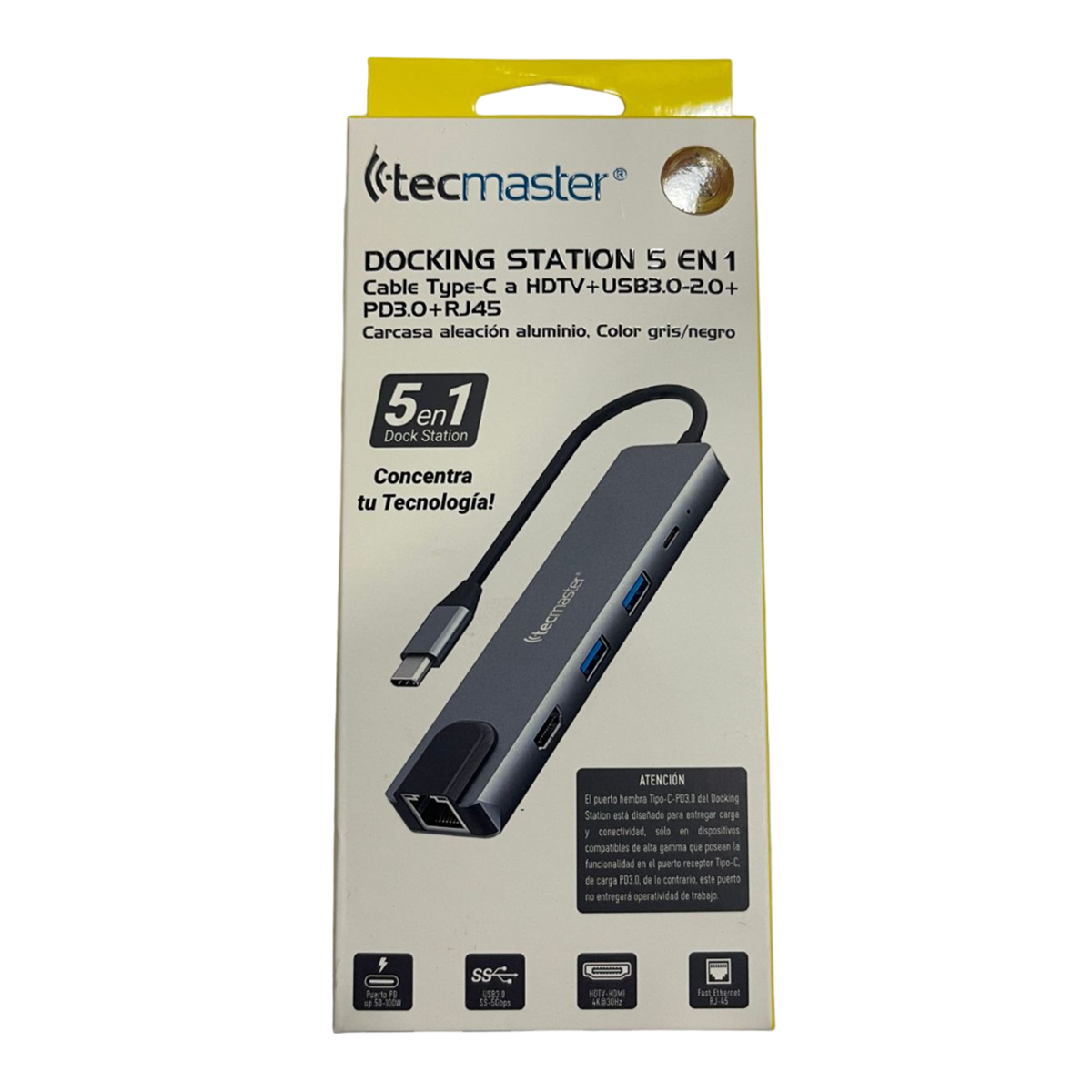 Adaptador Hub Tipo C 5 en 1 Tecmaster Gris - Imagen 6