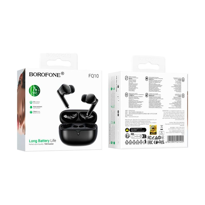 Audífonos In Ear Bluetooth Borofone Fq10 Tws Negro - Imagen 4