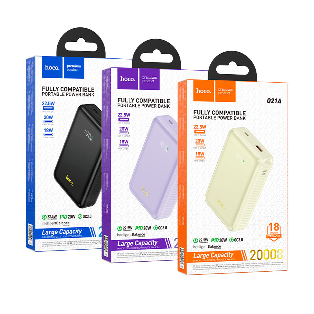 Powerbank Carga Rapida Hoco Q21 20000 Mah 22.5w Blanco - Imagen 3