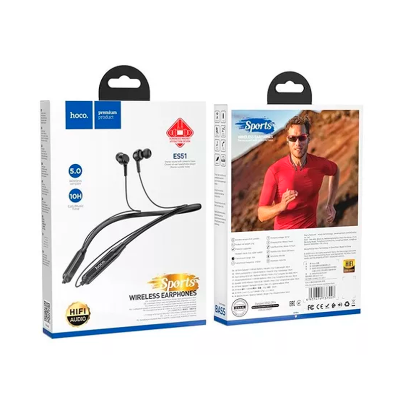 Audífonos In Ear Bluetooth Hoco Es51 Era Sports Negro - Imagen 4
