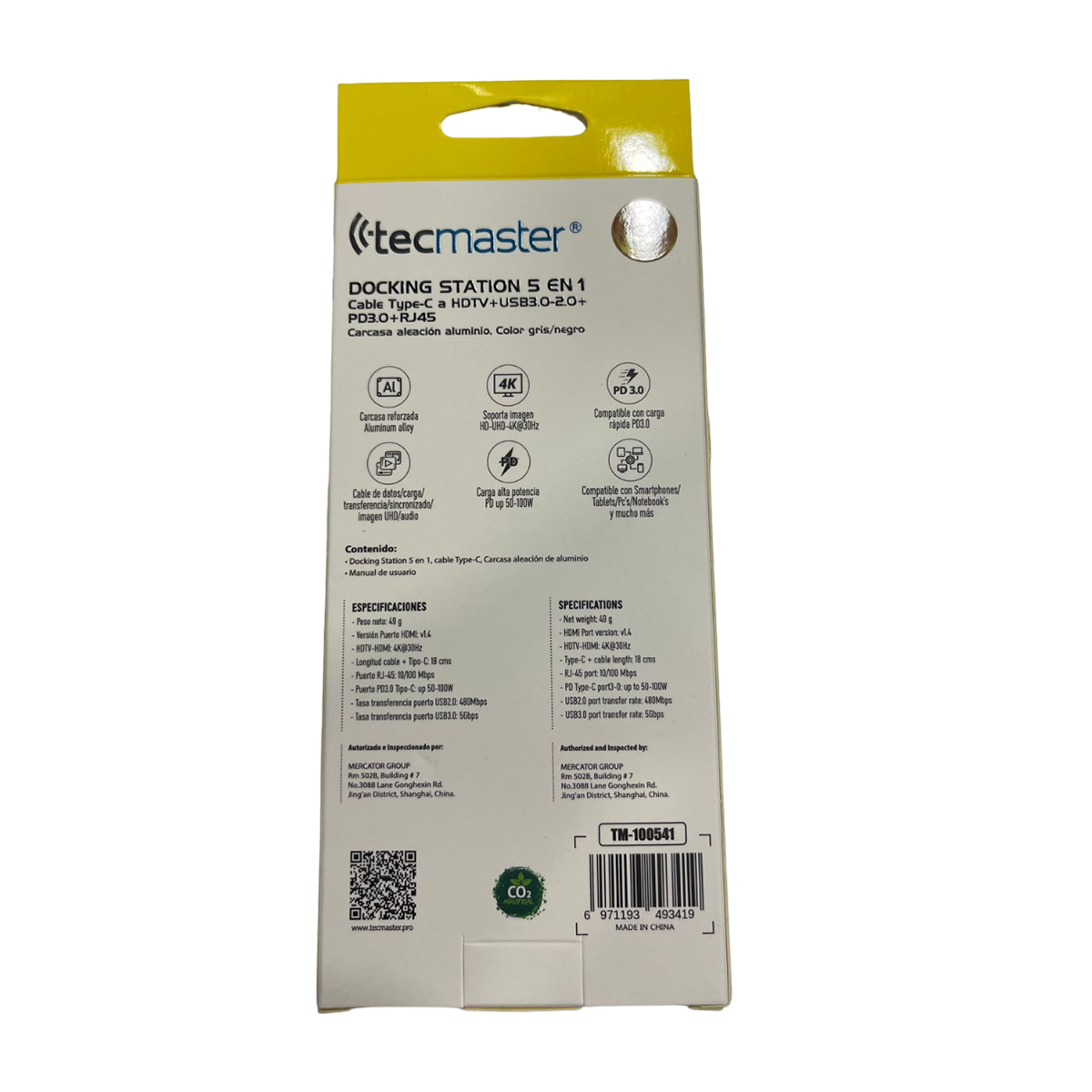 Adaptador Hub Tipo C 5 en 1 Tecmaster Gris - Imagen 4