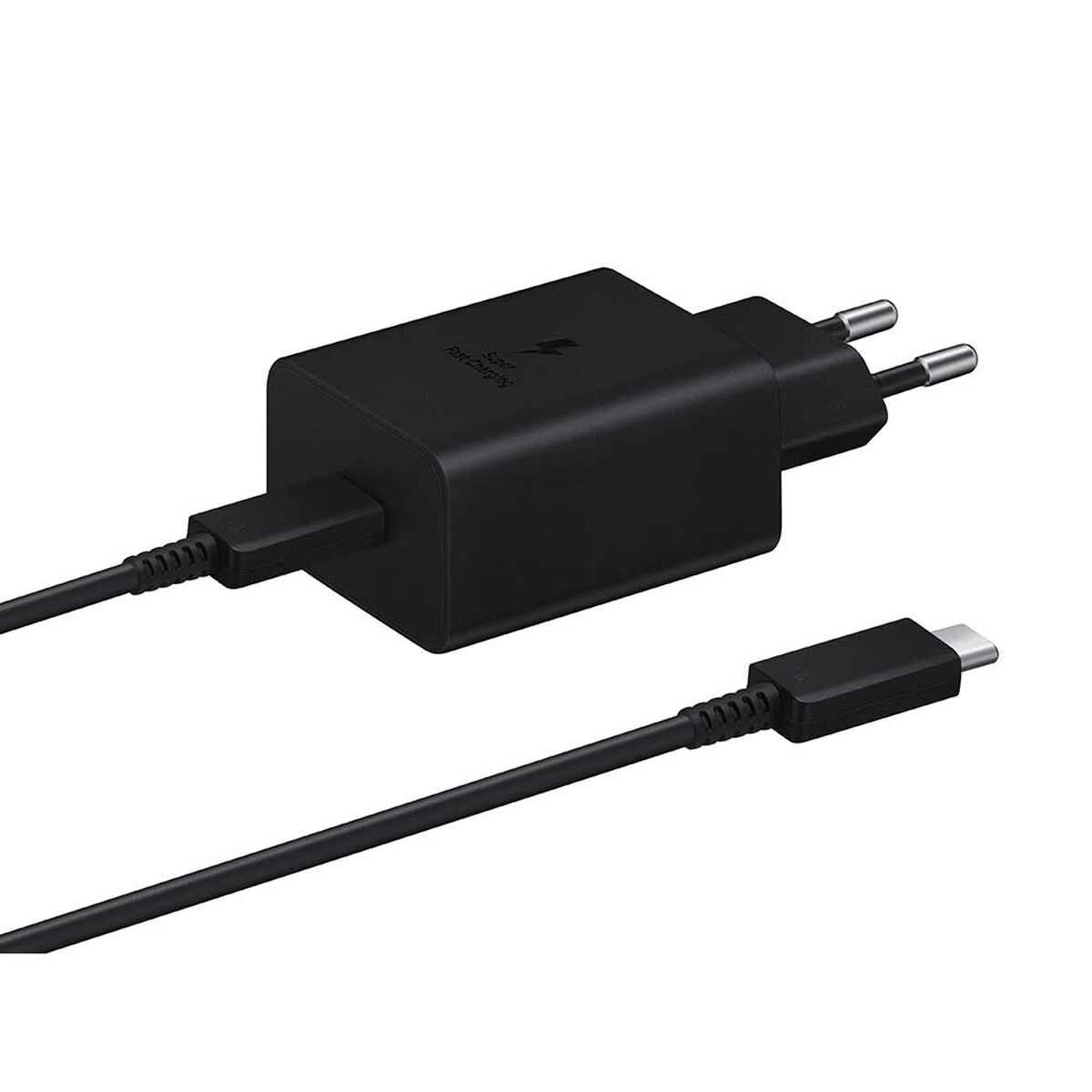 Cargador Super Carga Rapida + Cable Tipo C 45w Samsung Original Negro - Imagen 2