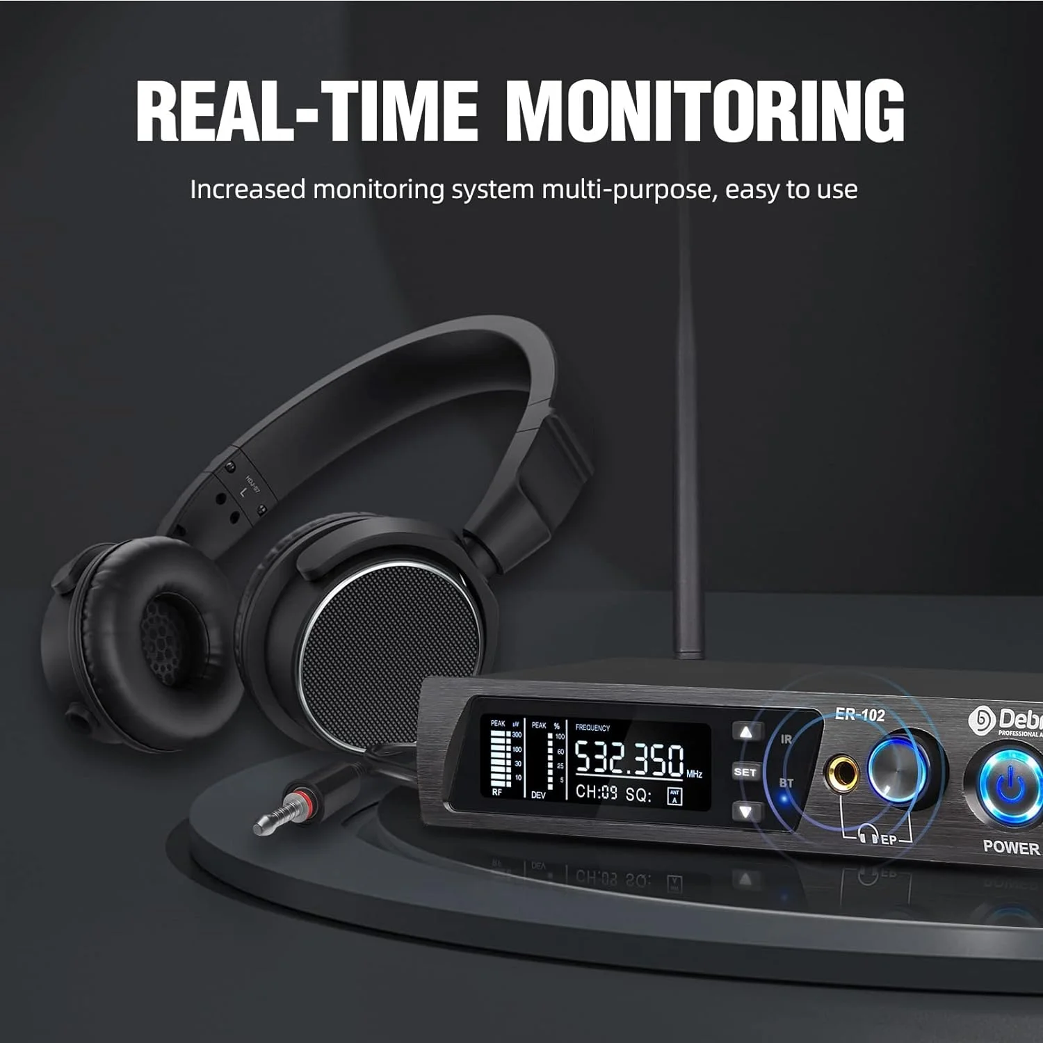 Debra Audio Er-102 Uhf Sistema de Monitor Inalámbrico Para Escenario (1 Body Con Transmisor) - Imagen 7