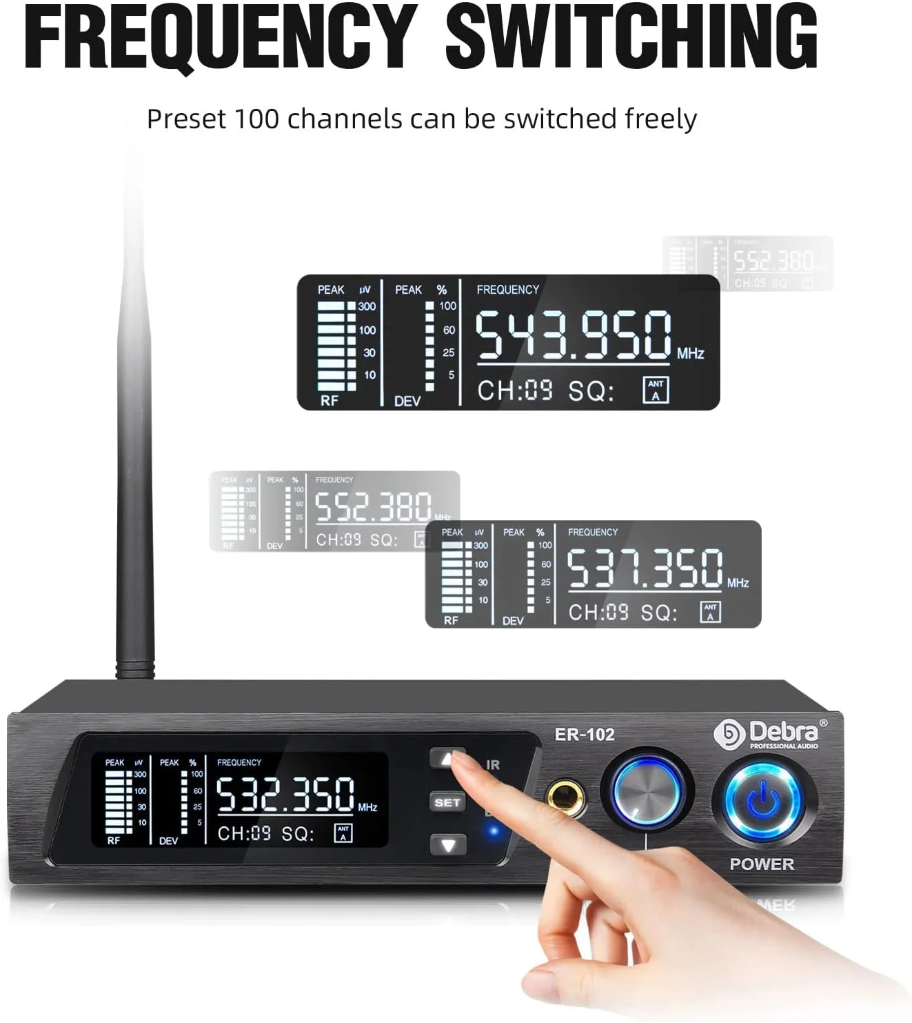 Debra Audio Er-102 Uhf Sistema de Monitor Inalámbrico Para Escenario (1 Body Con Transmisor) - Imagen 6