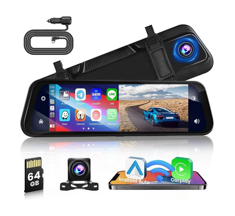 Cámara de Reversa / Frontal Doble Lente Carplay Android Auto - Imagen 2