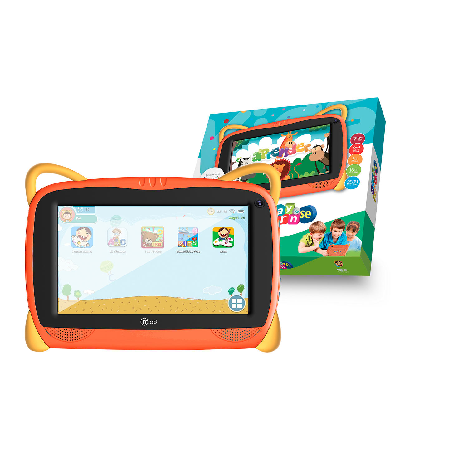 Tablet Microlab Kids Play & Learn Se 16gb Rom 2gb Ram 7 Pulgadas Naranja - Imagen 3