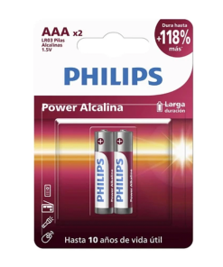 Pilas Alcalinas Philips AAA 2 Unidades