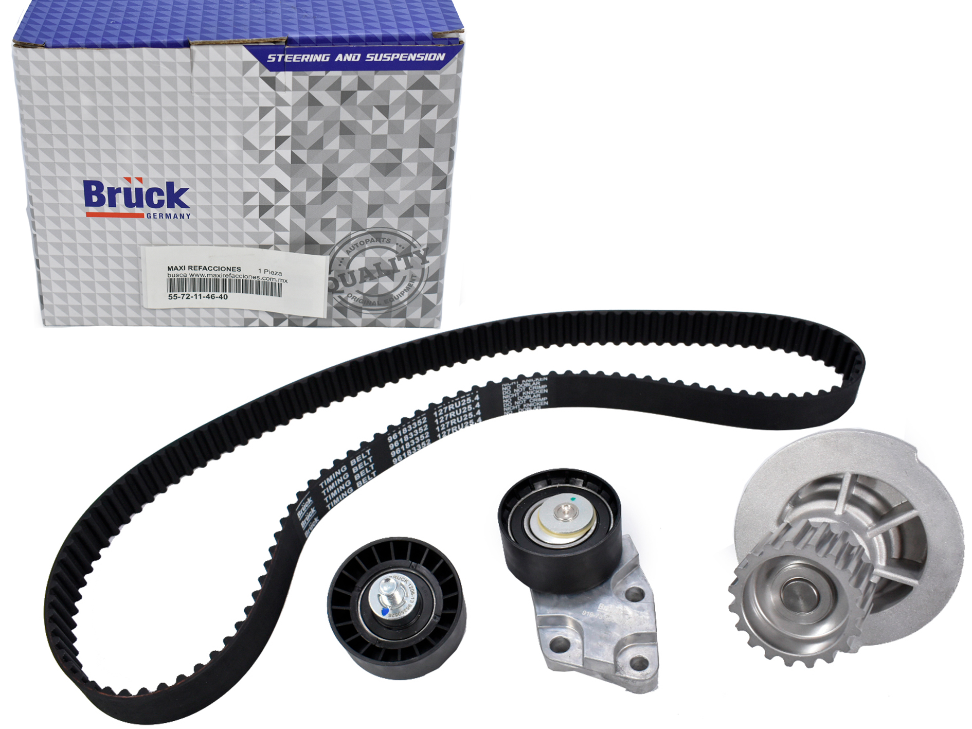 KITDISTAVEOKIT DE DISTRIBUCION (TIEMPO)*CHEVROLET AVEO (07-18), PONTIAC G3 (06-09) 1.6 LITROS M.P.F.I. MOTOR E-TEC II INCLUYE: 1 BANDA , 1 POLEA DE DISTRIBUCION , 1 BOMBA DE AGUA, 1 POLEA LOCABANDA: 96183352 / POLEA DE DISTRIBUCION: 96350550 / BOMBA DE AGUA: 96872702 / POLEA LOCA: 96350526 - Imagen 4