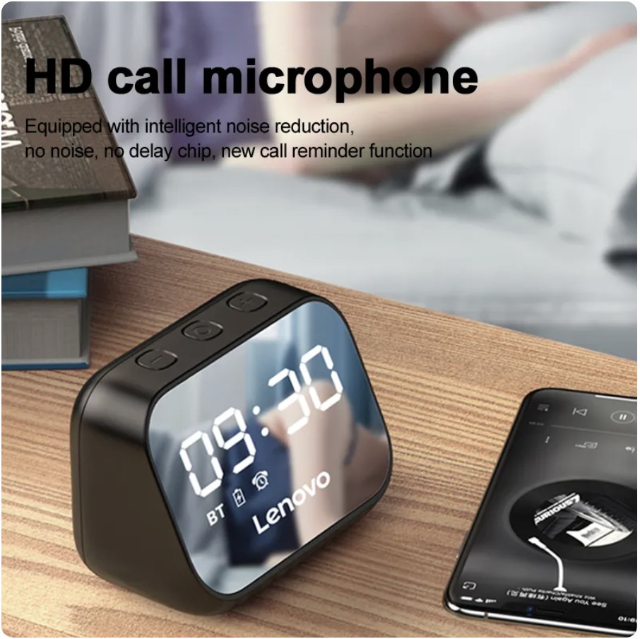 Parlante Bluetooth Lenovo TS13 Reloj Despertador Digital Verde - Imagen 4