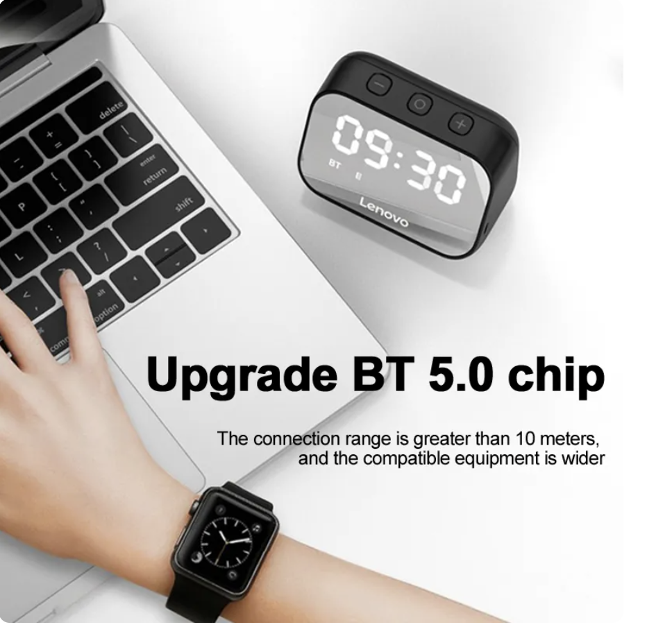 Parlante Bluetooth Lenovo TS13 Reloj Despertador Digital Verde - Imagen 3