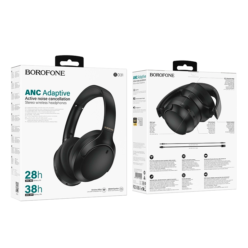 Audífonos Headset Bluetooth Borofone Bo31 Prestige Negro - Imagen 4