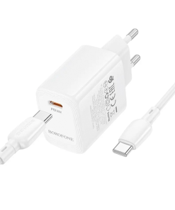 Alternative view of Cargador Borofone Bn28 30w Gan + Cable Tipo C Blanco